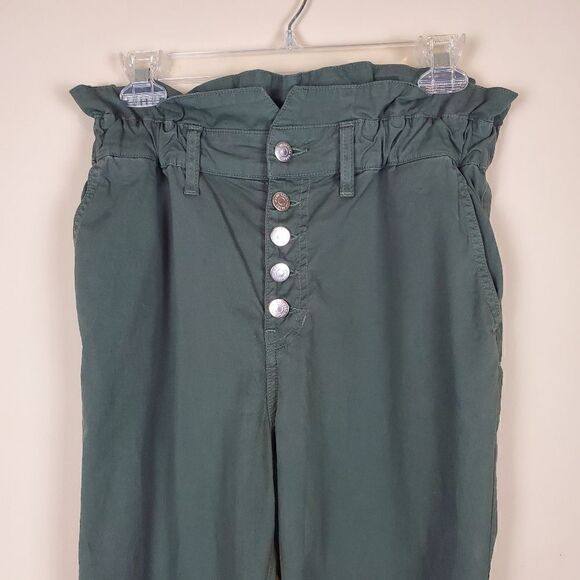 Veronica Beard Army Green High Rise Tedi Tapered Leg Pants Size 28/6 - Picture 2 of 14